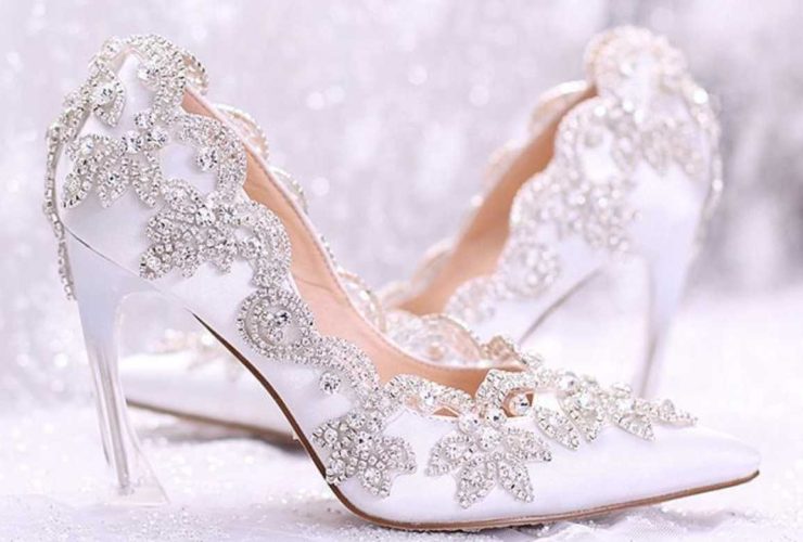 White Bridal Heels