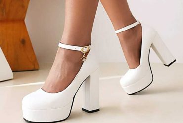 White Chunky Heels