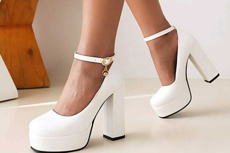 White Chunky Heels